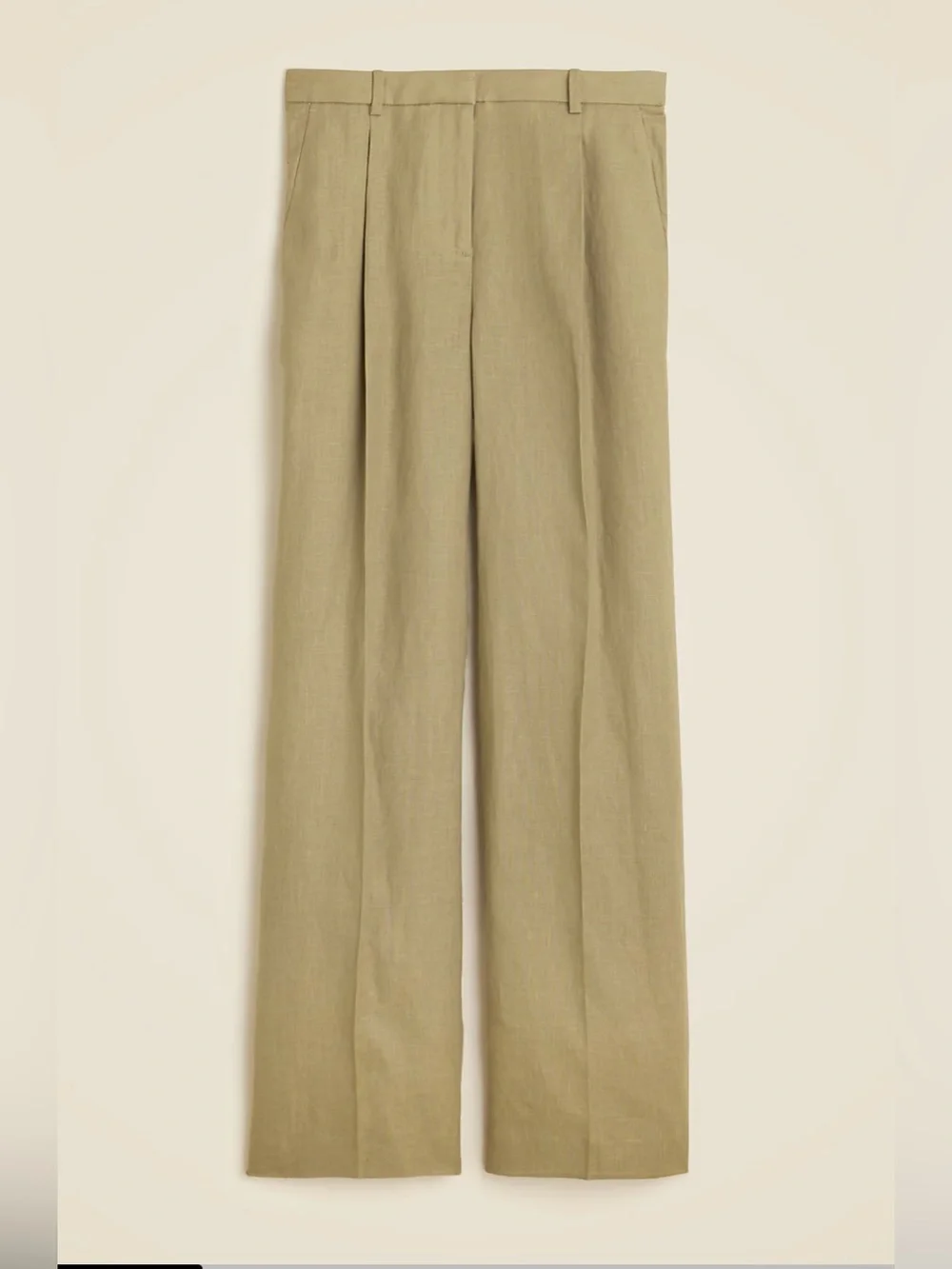 J. Crew Essensial Wide Leg Olive Green Linen Pants. Size 4. Style BW528